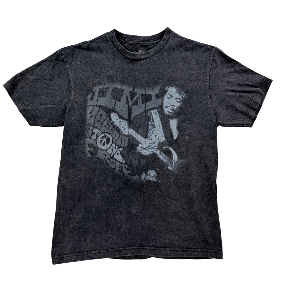 Jimi Hendrix Graphic T-Shirt Mens Medium Black Excellent Stone Free Band Tee‎